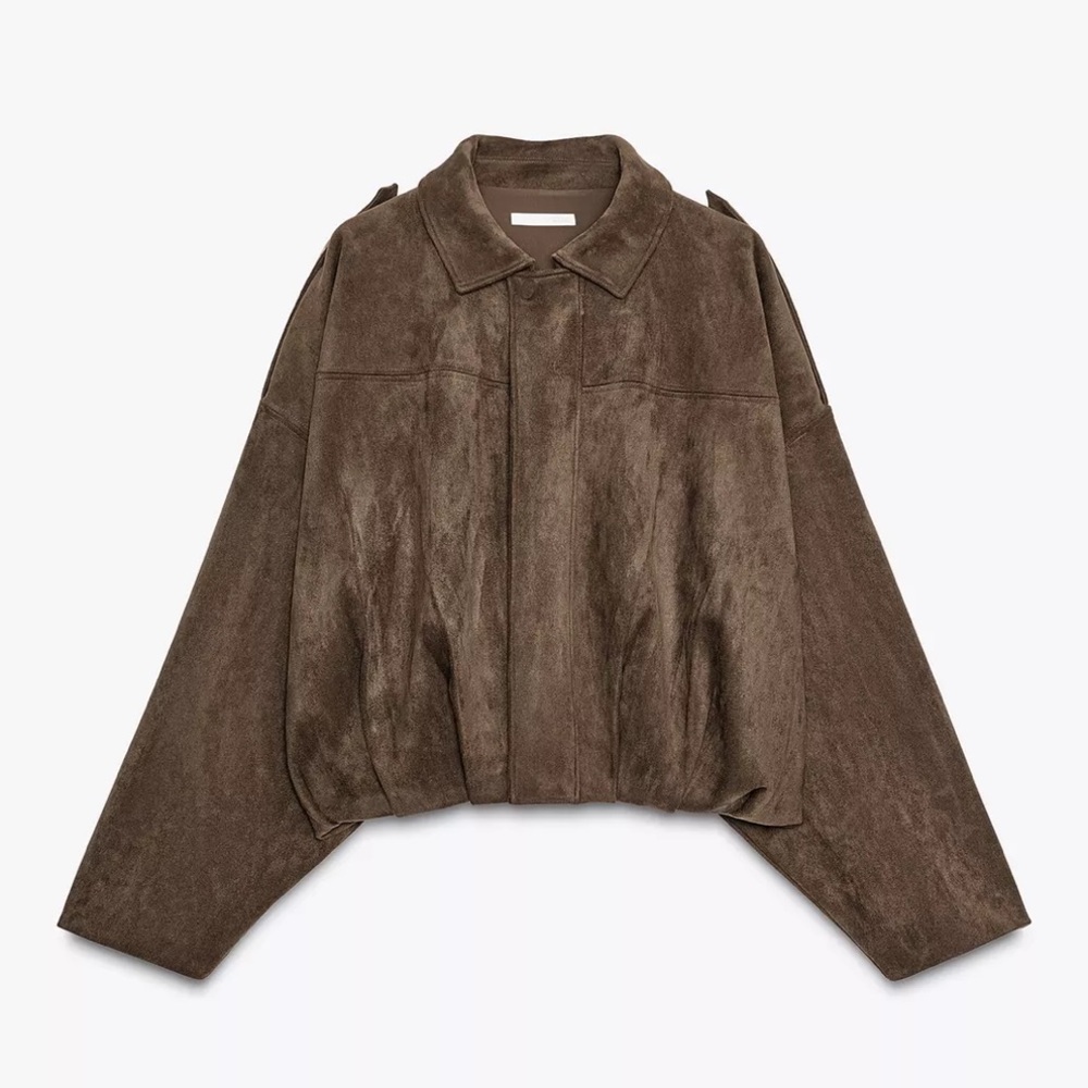 New with tags Zara SUEDE EFFECT BOMBER JACKET